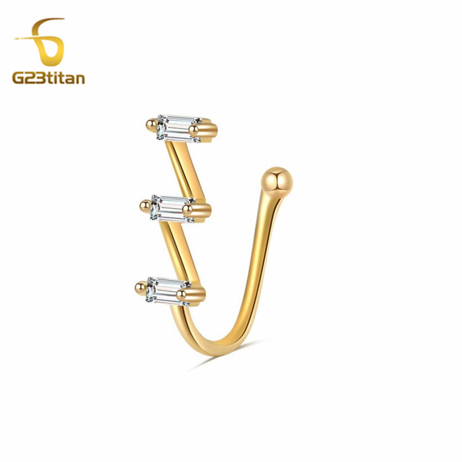 Body Jewelry Cartilage Earrings - 1pc Fake Nose Piercing Ring Women