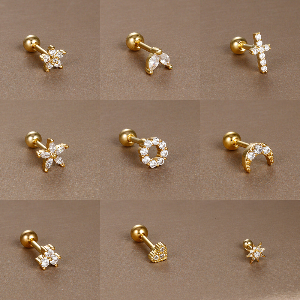 Body Jewelry Cartilage Earrings - 1PC 316L Stainless Steel Mini Zircon