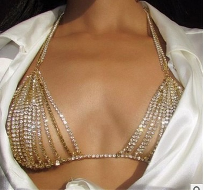 Body Jewelry Charms - Summer Sexy Shiny Crystal Rhinestone Bra