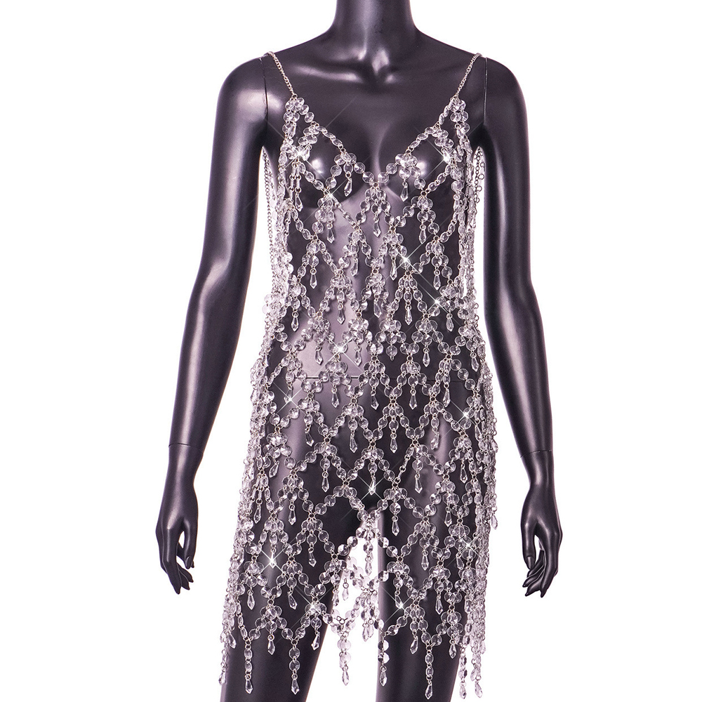 Sexy See Through Mini Acrylic  - Body Jewelry For Backless Dress recensione e prezzo