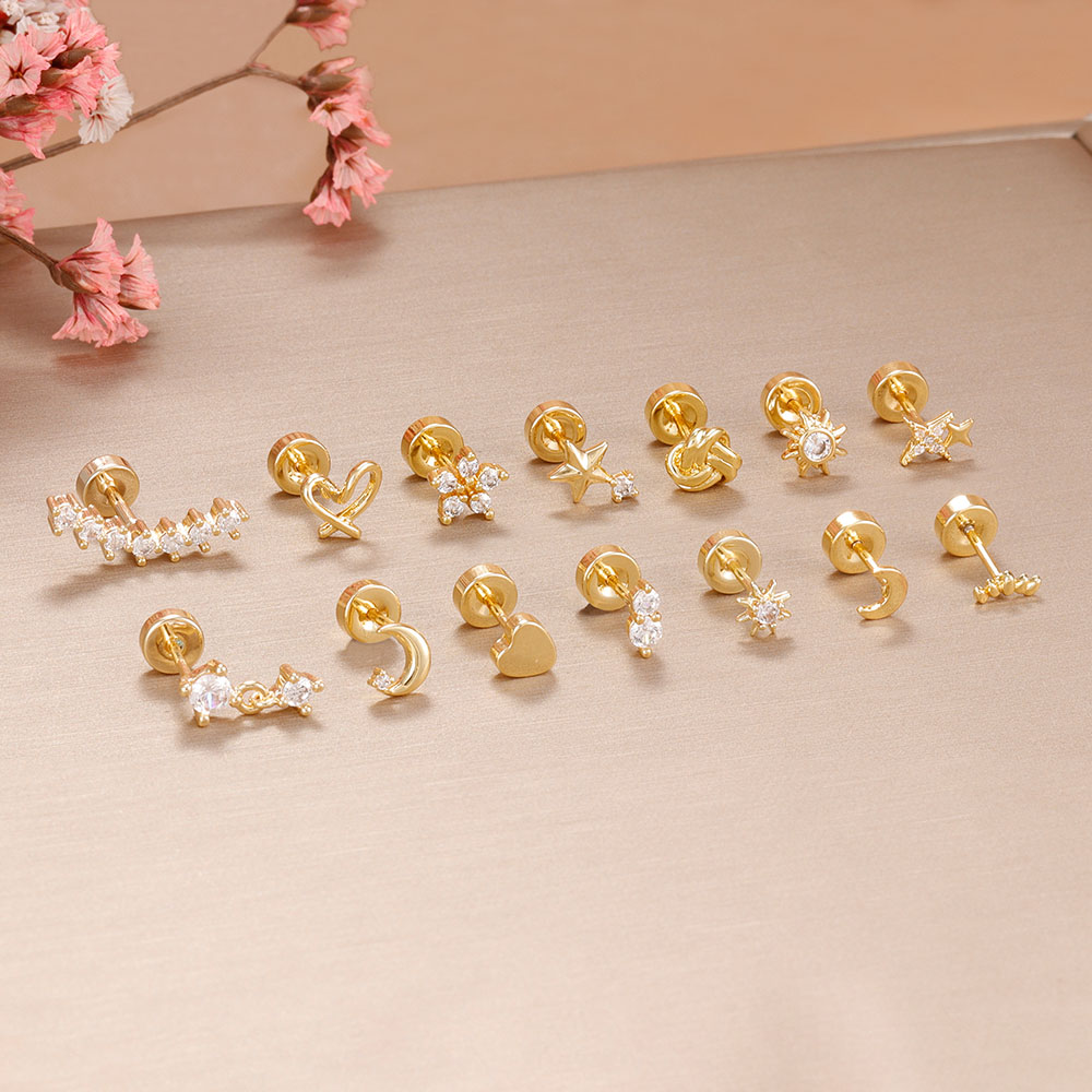 1PC Stainless Steel Star Moon  - Body Jewelry Cartilage Earrings recensione e prezzo