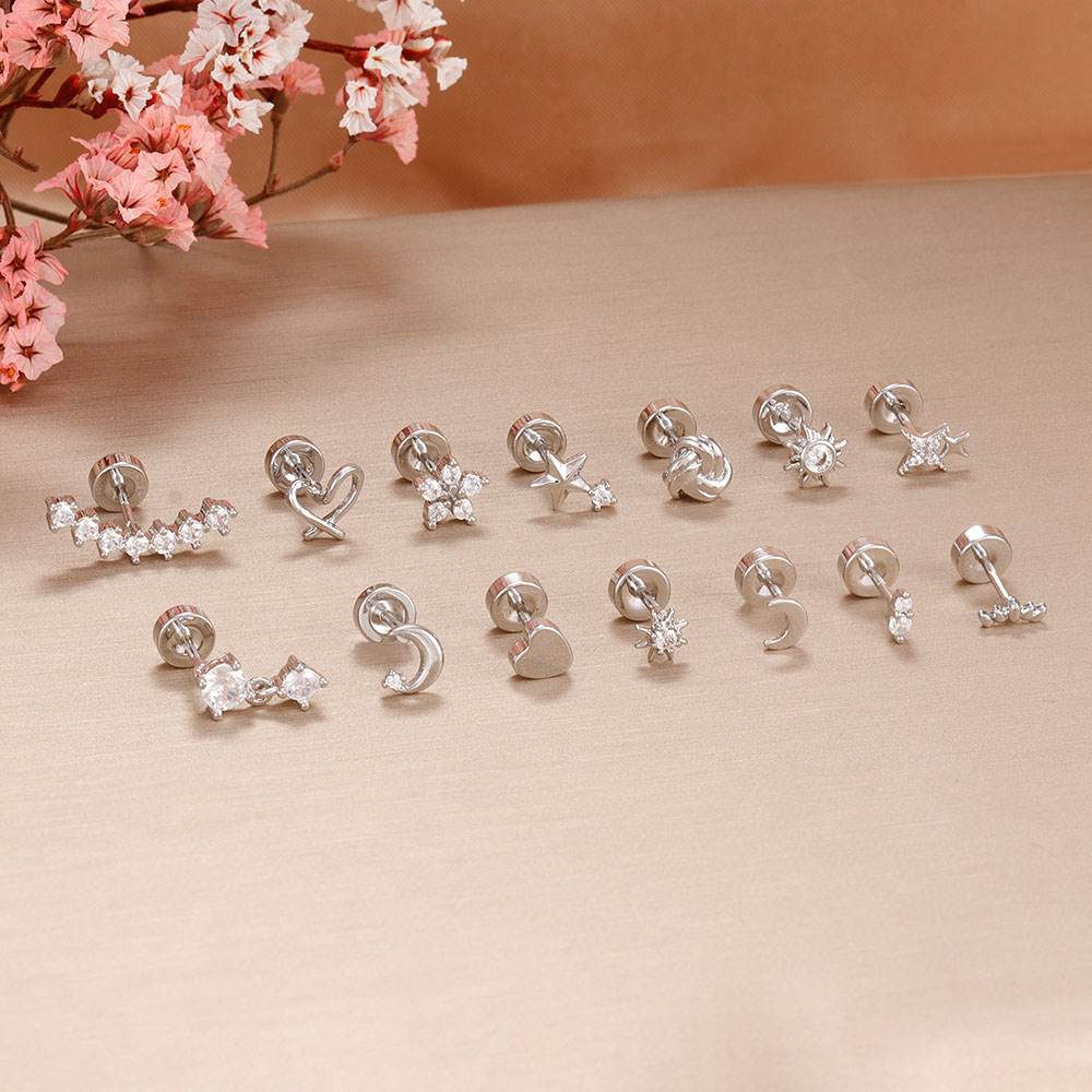 1PC Stainless Steel Star Moon  - Body Jewelry Cartilage Earrings recensione e prezzo