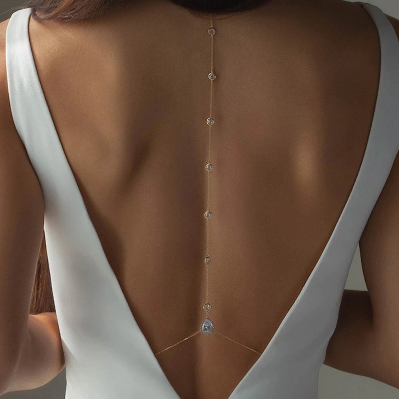 Sexy Crystal Back Chain Body J - Body Jewelry For Backless Dress recensione e prezzo