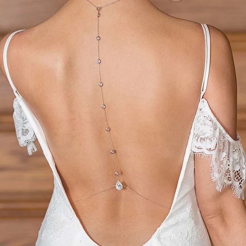 Sexy Crystal Back Chain Body J - Body Jewelry For Backless Dress recensione e prezzo