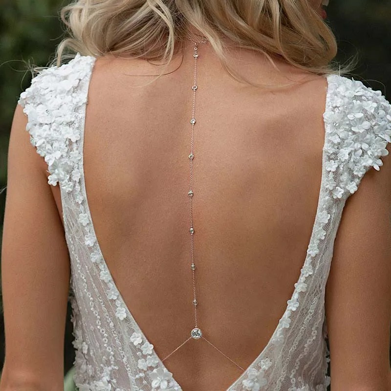 Sexy Crystal Back Chain Body J - Body Jewelry For Backless Dress recensione e prezzo