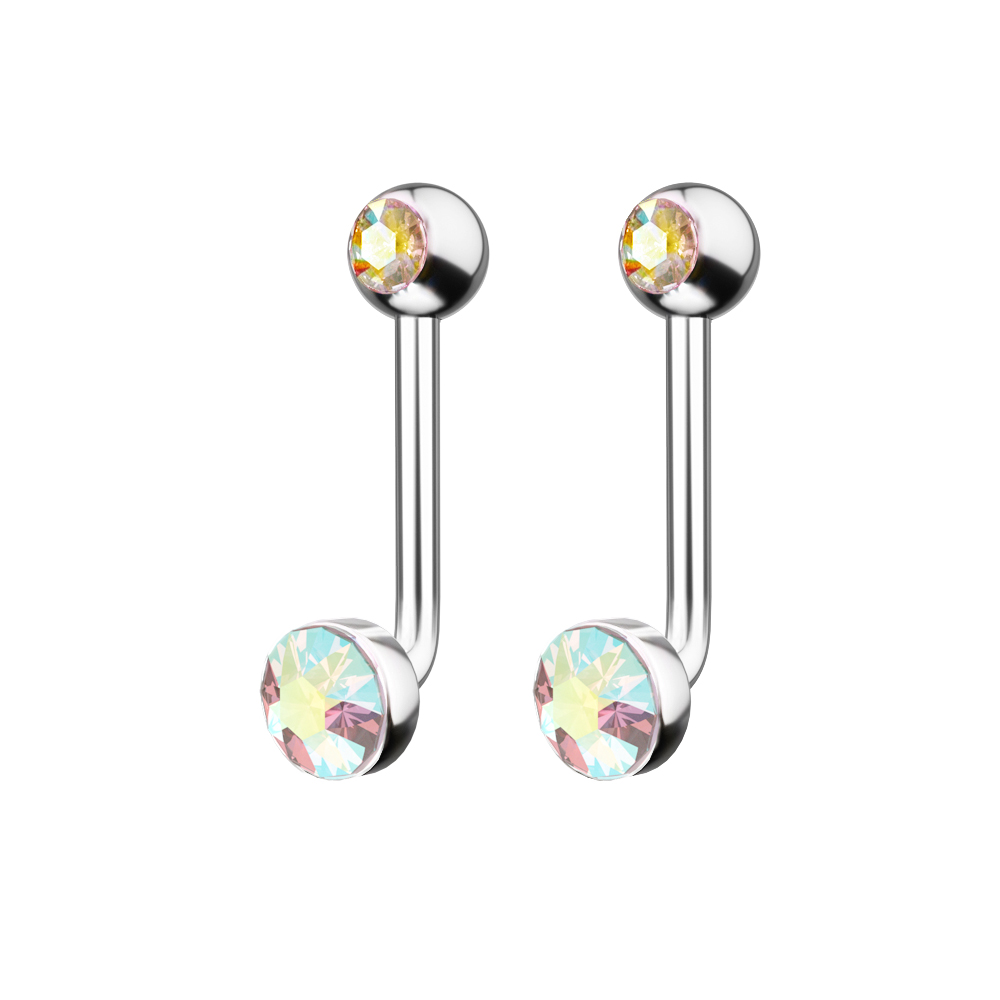 1PC F136 Titanium 14G CZ Gem P - Body Jewelry Vch recensione e prezzo