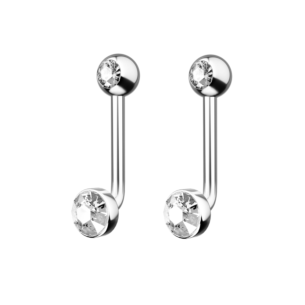 1PC F136 Titanium 14G CZ Gem P - Body Jewelry Vch recensione e prezzo