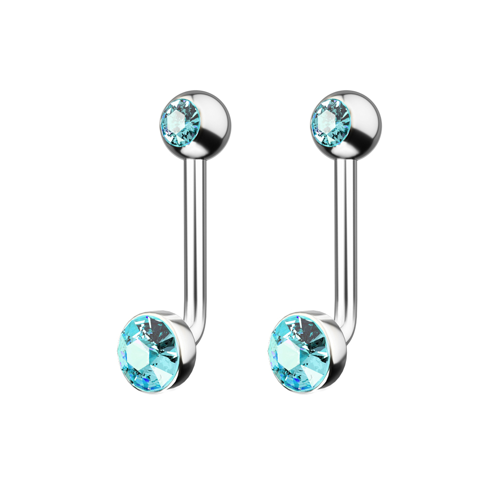 1PC F136 Titanium 14G CZ Gem P - Body Jewelry Vch recensione e prezzo