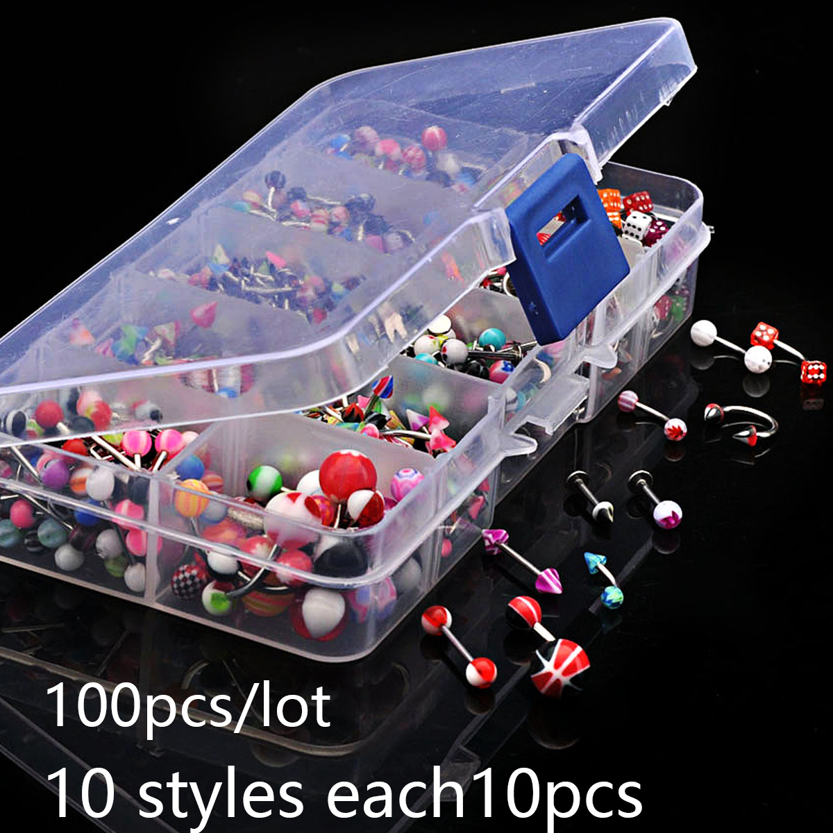 45/80/110Pcs Mix Styles Stainl - Body Jewelry Display Case recensione e prezzo
