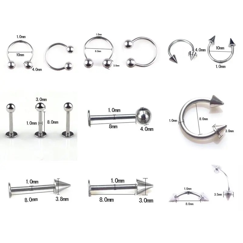 45/80/110Pcs Mix Styles Stainl - Body Jewelry Display Case recensione e prezzo