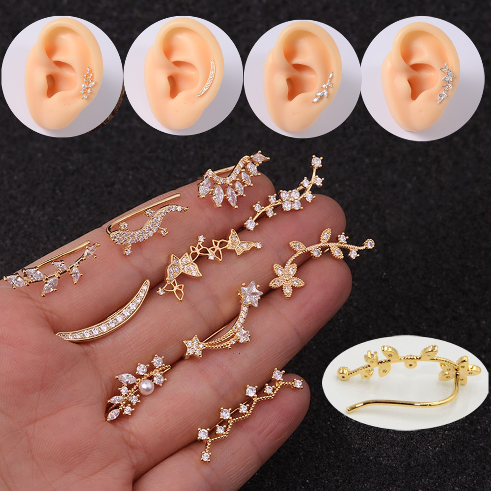 1PC 18G Fashion CZ Curved Cart - Body Jewelry Cartilage Earrings recensione e prezzo