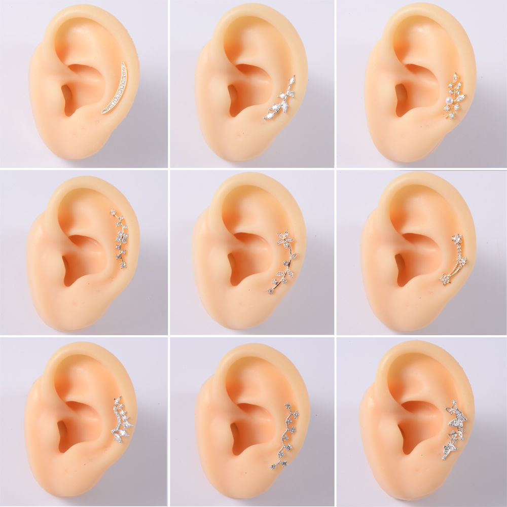 1PC 18G Fashion CZ Curved Cart - Body Jewelry Cartilage Earrings recensione e prezzo