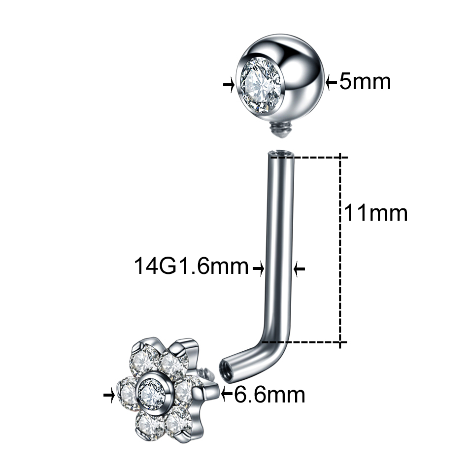 1pc 14G Titanium Flower Christ - Body Jewelry Vch recensione e prezzo