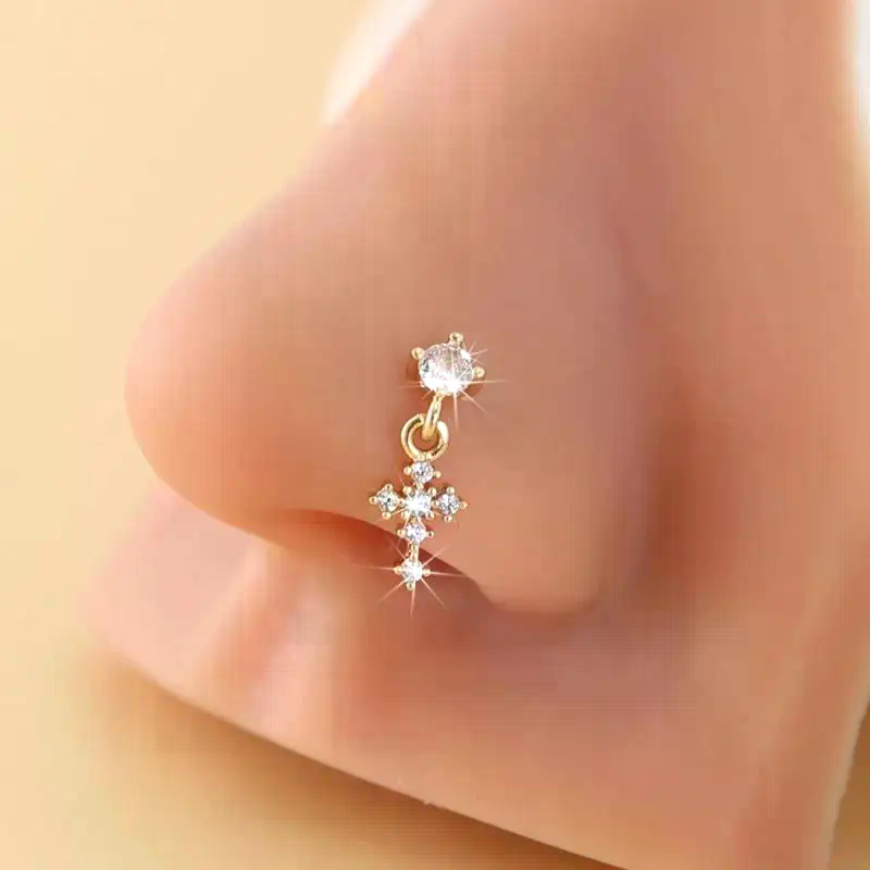 Dangle Nose Rings For Women Cr - Body Jewelry And Piercing recensione e prezzo