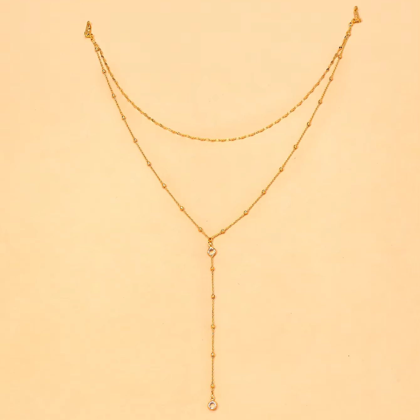 Delicate Gold Plated CZ Beaded - Body Jewelry For Backless Dress recensione e prezzo