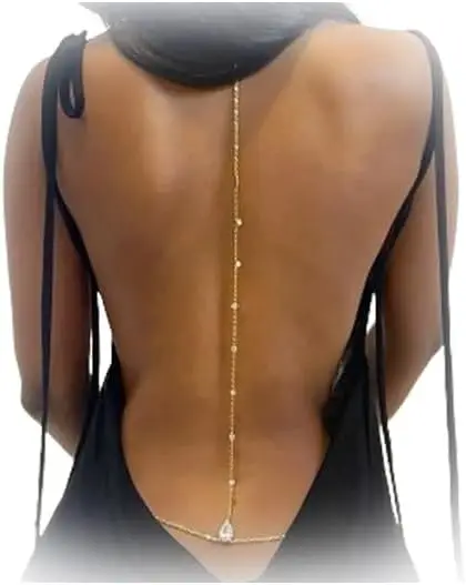 Sexy Rhinestone Back Chain Nec - Body Jewelry For Backless Dress recensione e prezzo