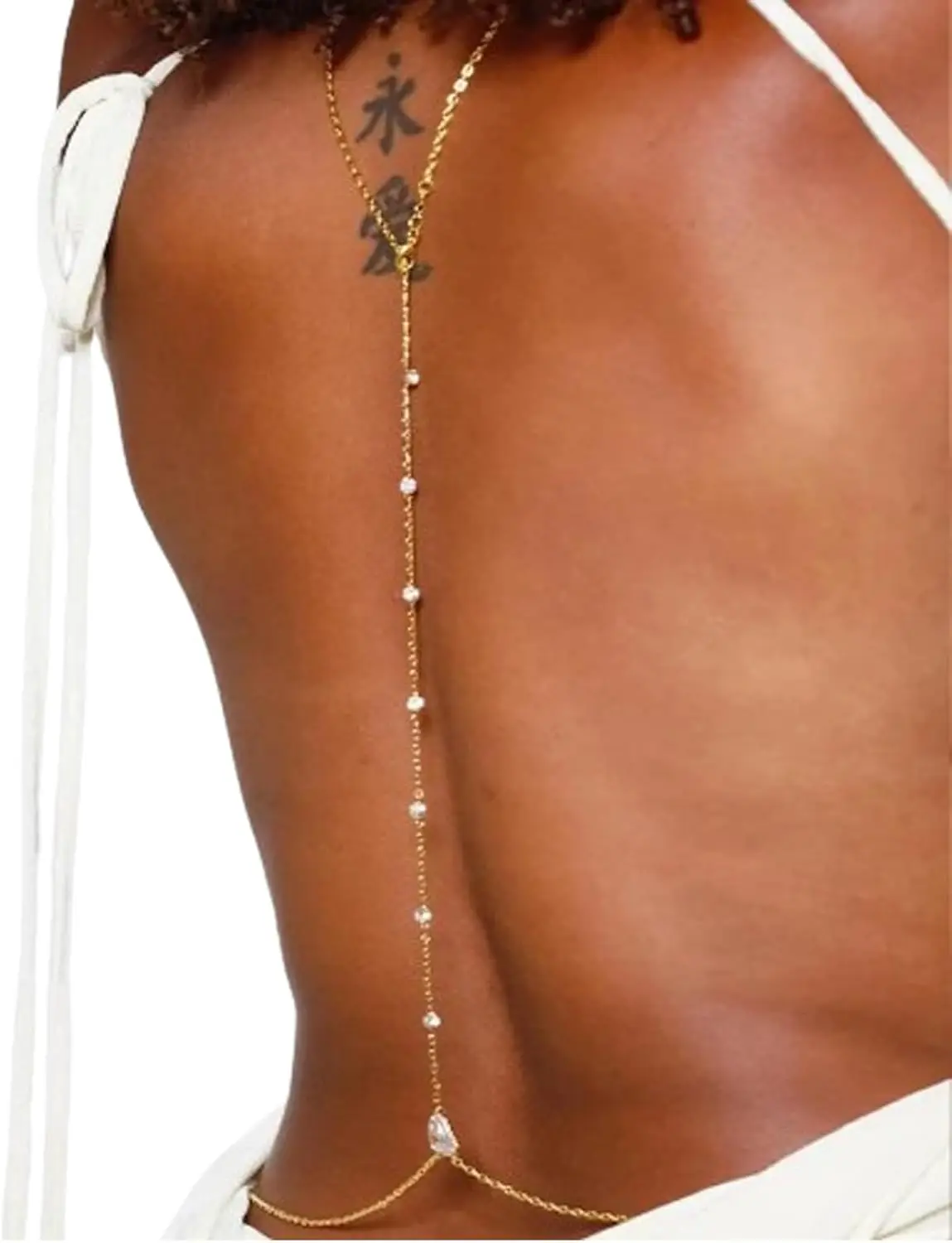 Sexy Rhinestone Back Chain Nec - Body Jewelry For Backless Dress recensione e prezzo