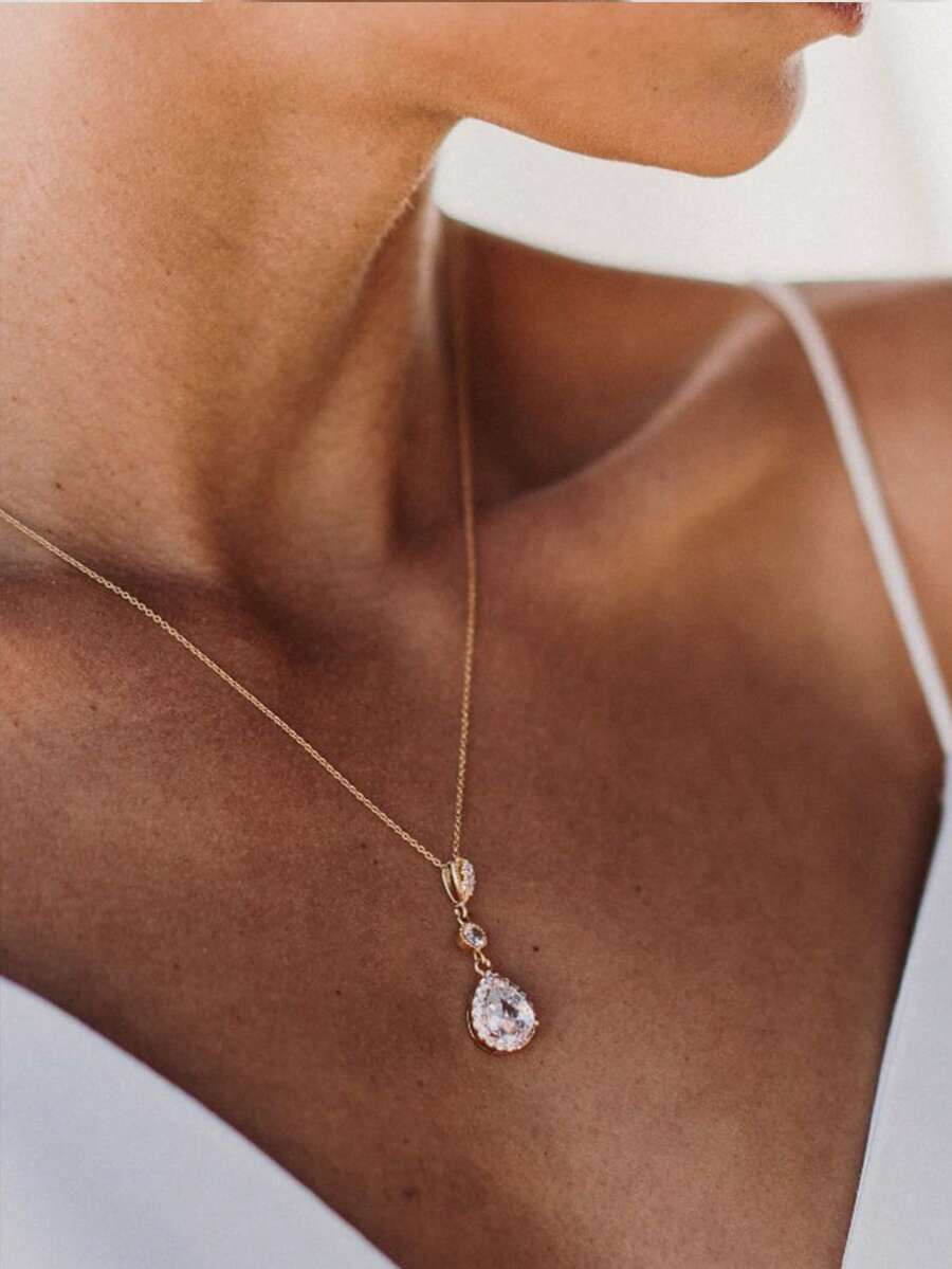 Elegant Pear-Shaped Crystal Pe - Body Jewelry For Backless Dress recensione e prezzo