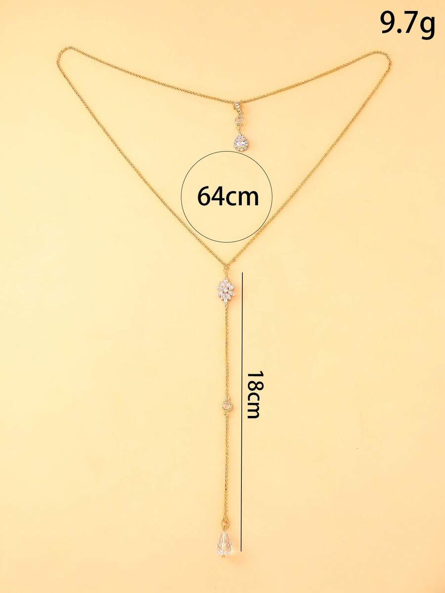 Elegant Pear-Shaped Crystal Pe - Body Jewelry For Backless Dress recensione e prezzo