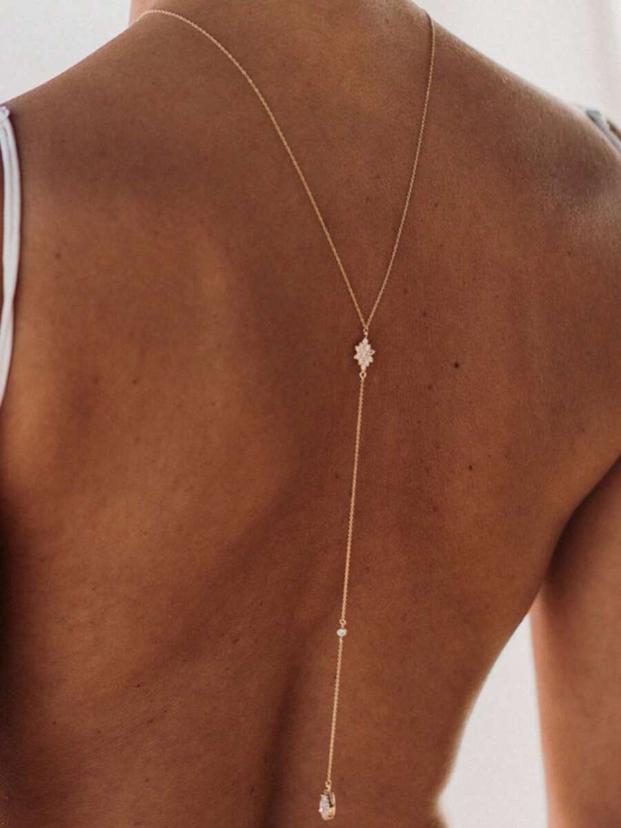 Elegant Pear-Shaped Crystal Pe - Body Jewelry For Backless Dress recensione e prezzo