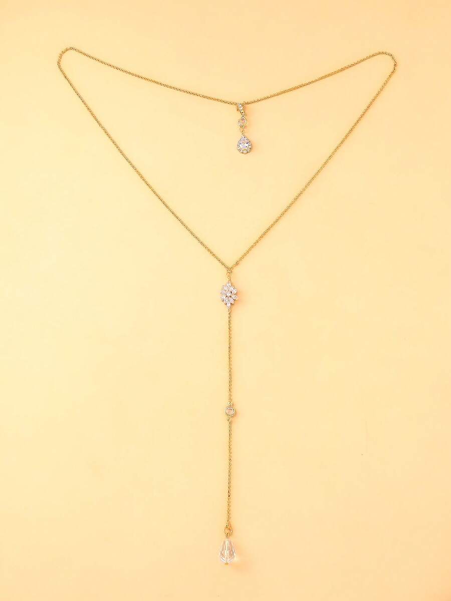 Elegant Pear-Shaped Crystal Pe - Body Jewelry For Backless Dress recensione e prezzo