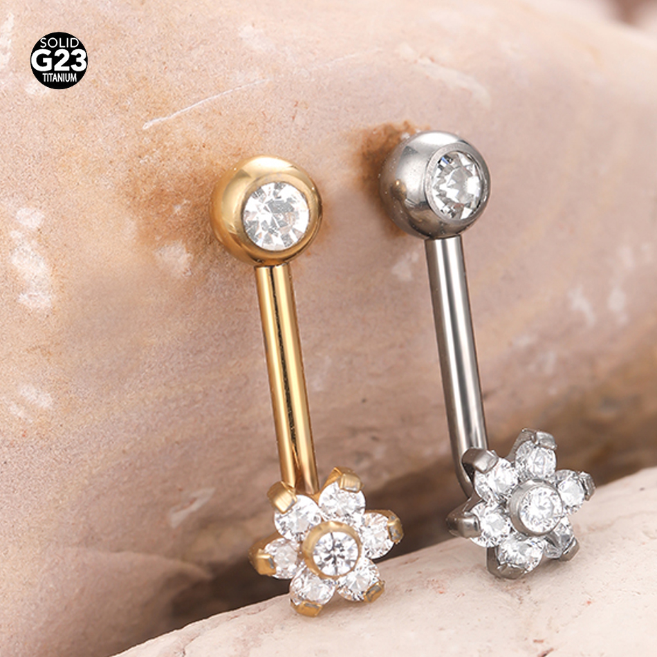 1Pc G23 Titanium Crystal Flowe - Body Jewelry Vch recensione e prezzo