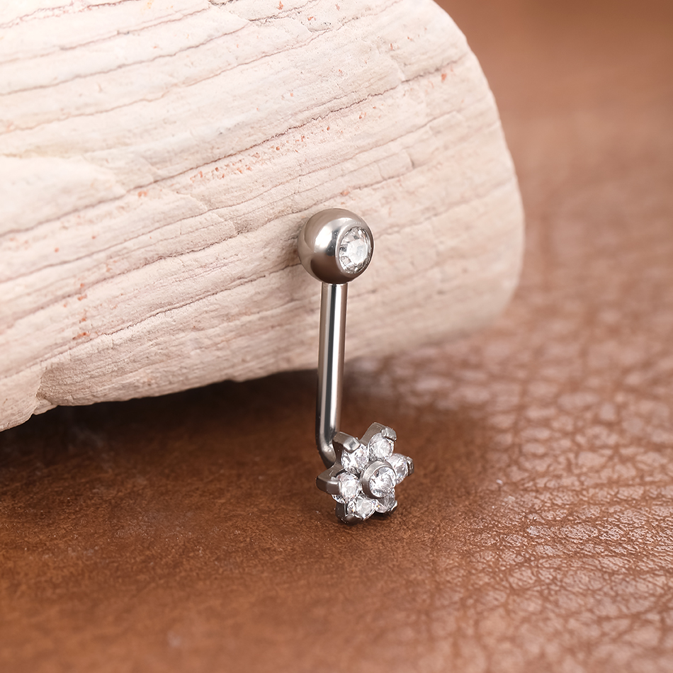 1Pc G23 Titanium Crystal Flowe - Body Jewelry Vch recensione e prezzo