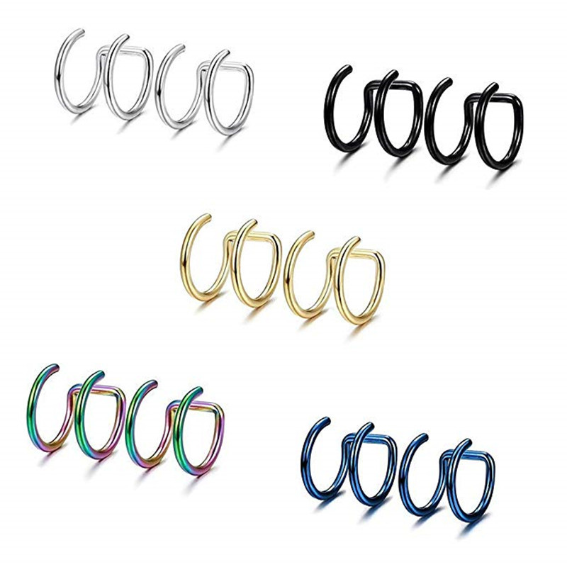 2Pcs 316L Stainless Steel Clip - Body Jewelry Cartilage Earrings recensione e prezzo