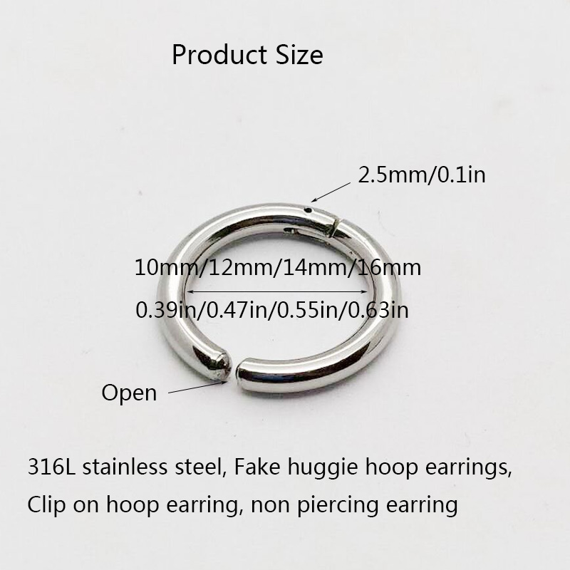 2/6Pcs Fake Huggie Hoop Earrin - Body Jewelry Cartilage Earrings recensione e prezzo