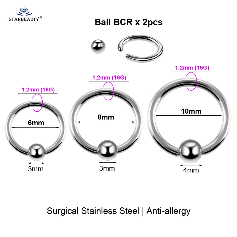 2pcs Multipurpose BCR Face Pie - Body Jewelry Vch recensione e prezzo