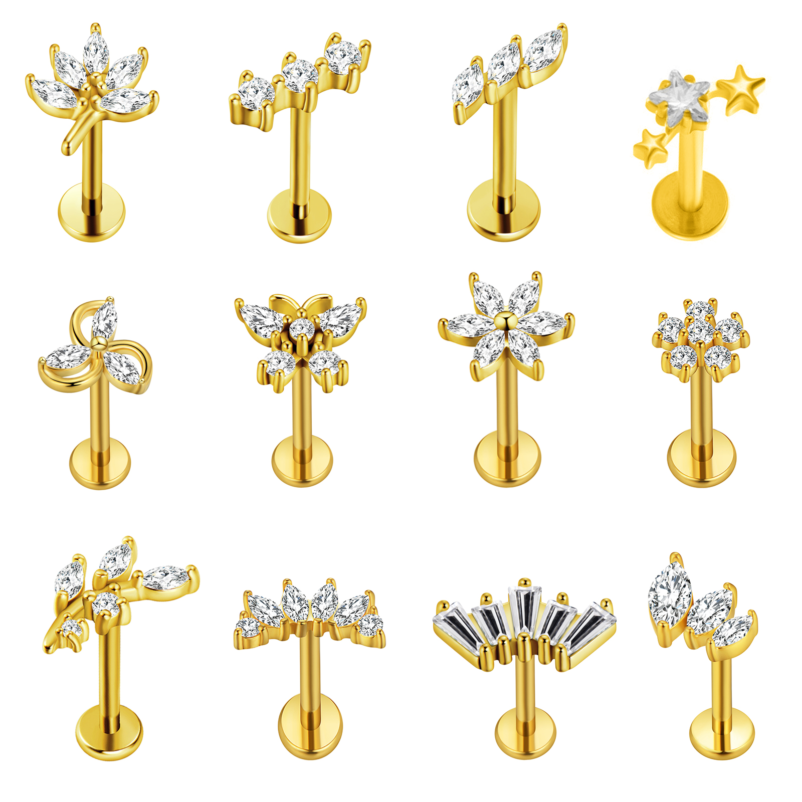 Maple Leaf Labret Piercing Sta - Body Jewelry Cartilage Earrings recensione e prezzo