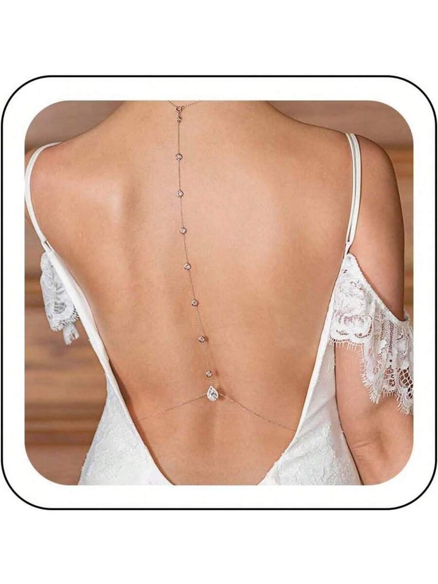 Teardrop Crystal Body Chain Wi - Body Jewelry For Backless Dress recensione e prezzo