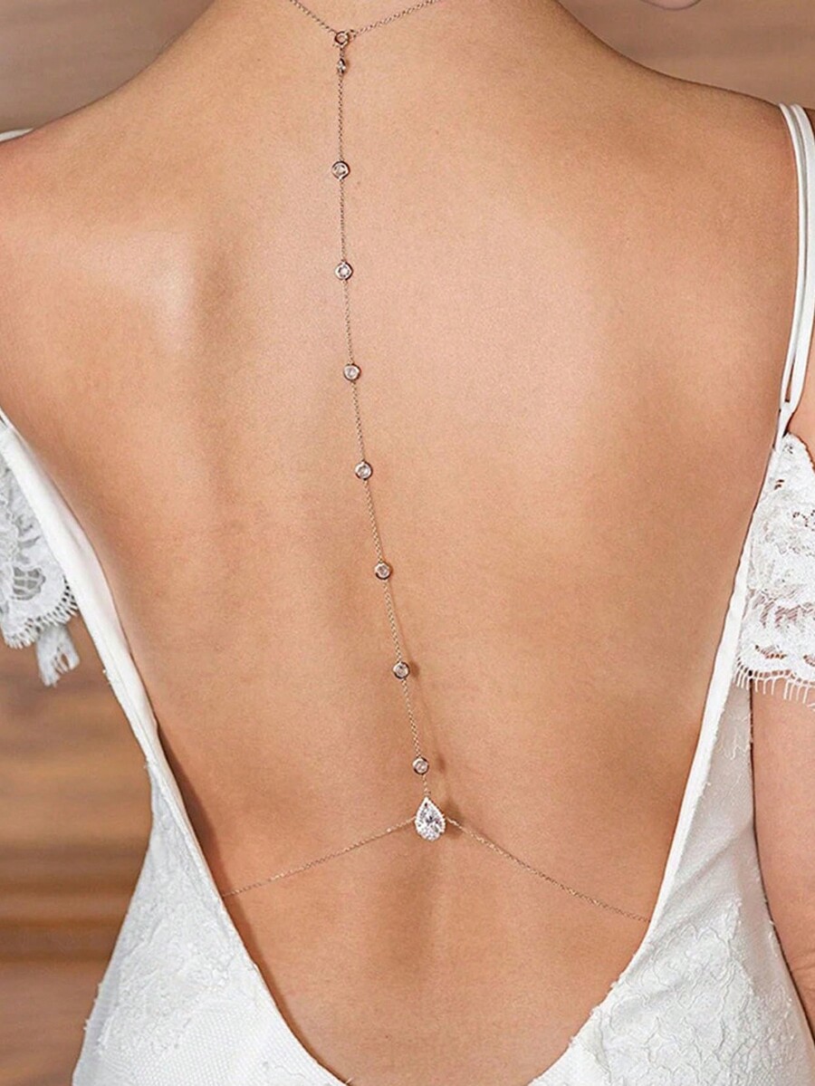 Teardrop Crystal Body Chain Wi - Body Jewelry For Backless Dress recensione e prezzo