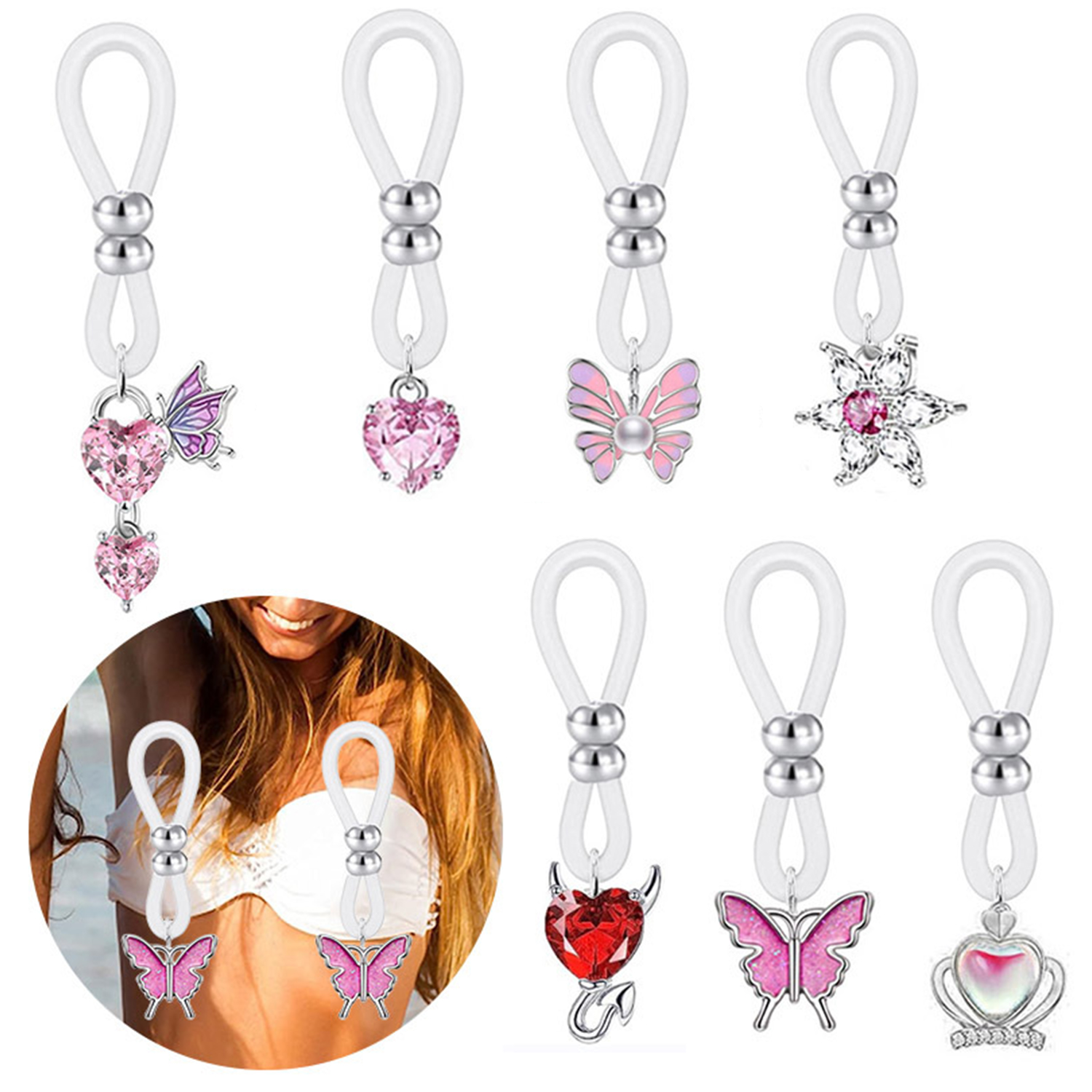 Alloy Silicone Butterfly Heart - Body Jewelry And Piercing recensione e prezzo