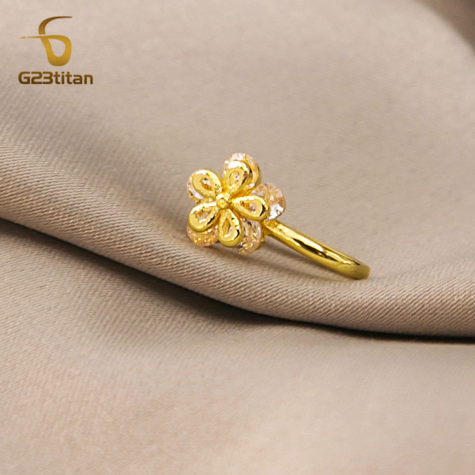 1pc Inlaid Zircon Flower Coppe - Body Jewelry Cartilage Earrings recensione e prezzo
