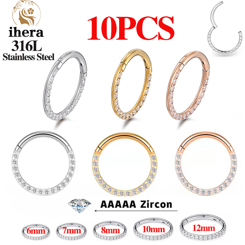 1/10PCS Stainless Steel Nose R - Body Jewelry Cartilage Earrings recensione e prezzo