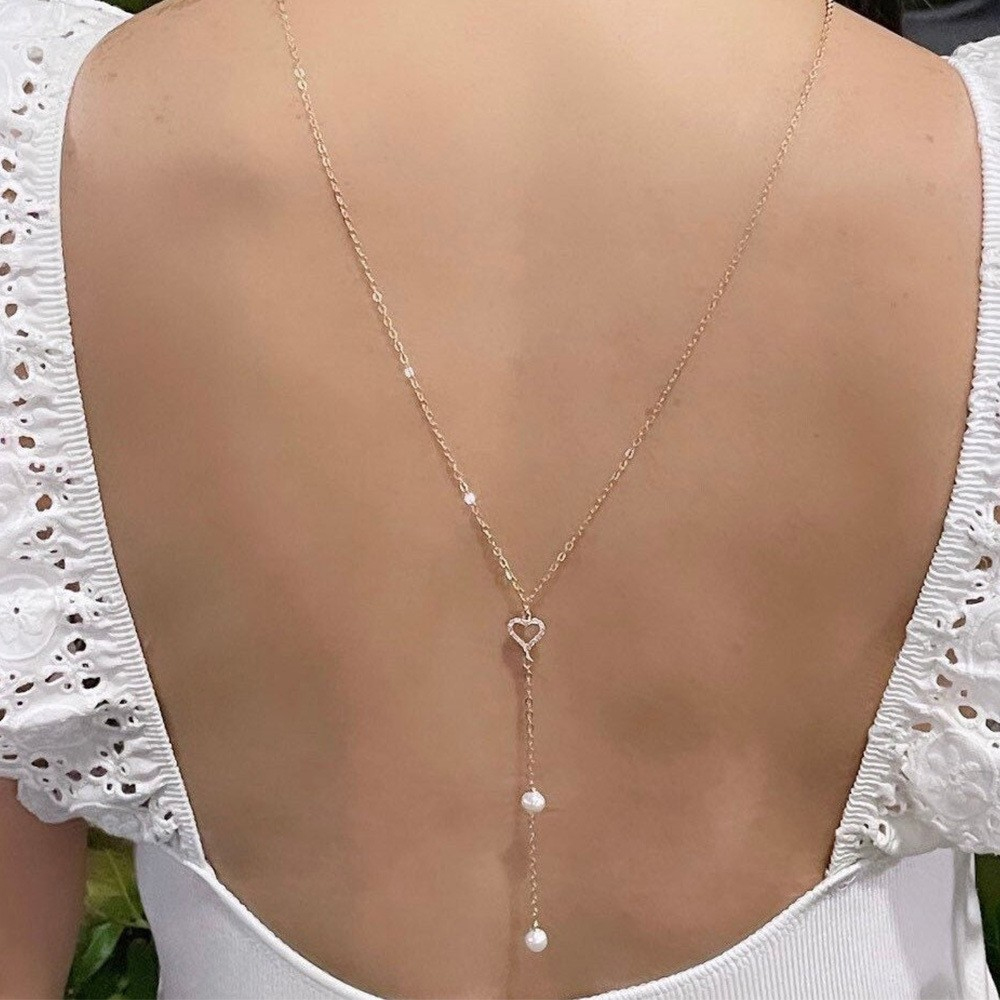 Hollow Heart Bridal Back Chain - Body Jewelry For Backless Dress recensione e prezzo