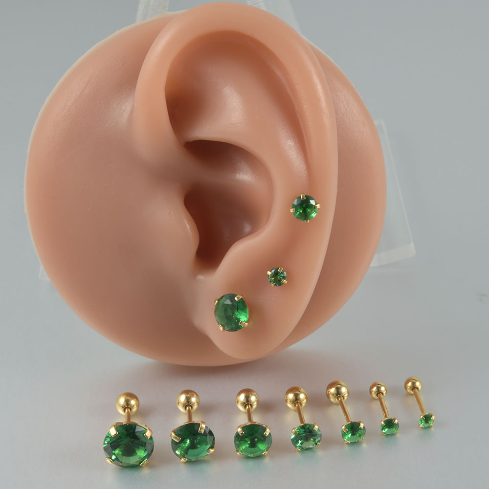 1/2pcs Stainless Steel Green Z - Body Jewelry Cartilage Earrings recensione e prezzo