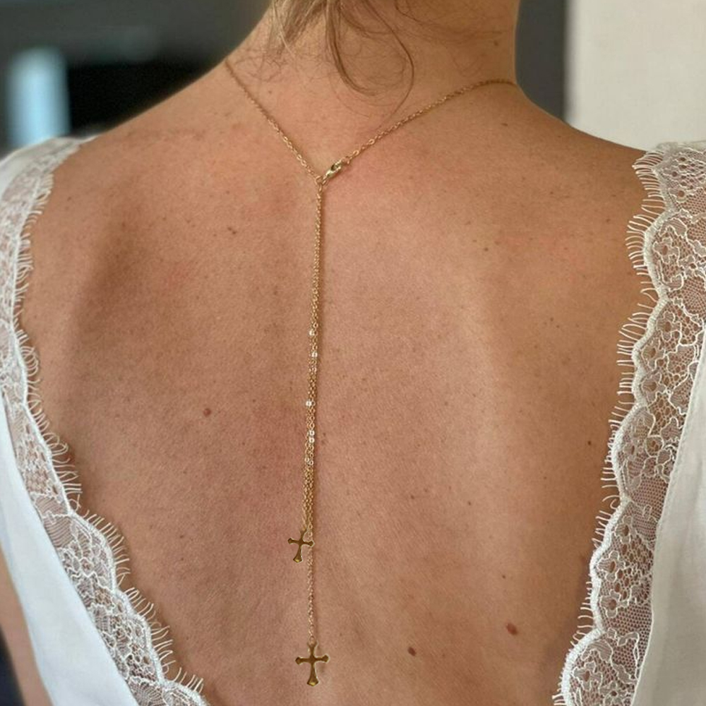Elegant Crystal Bride Back Cha - Body Jewelry For Backless Dress recensione e prezzo